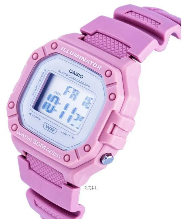 Casio Youth Digital Resin Quartz W-218HC-4A W218HC-4 Womens Watch