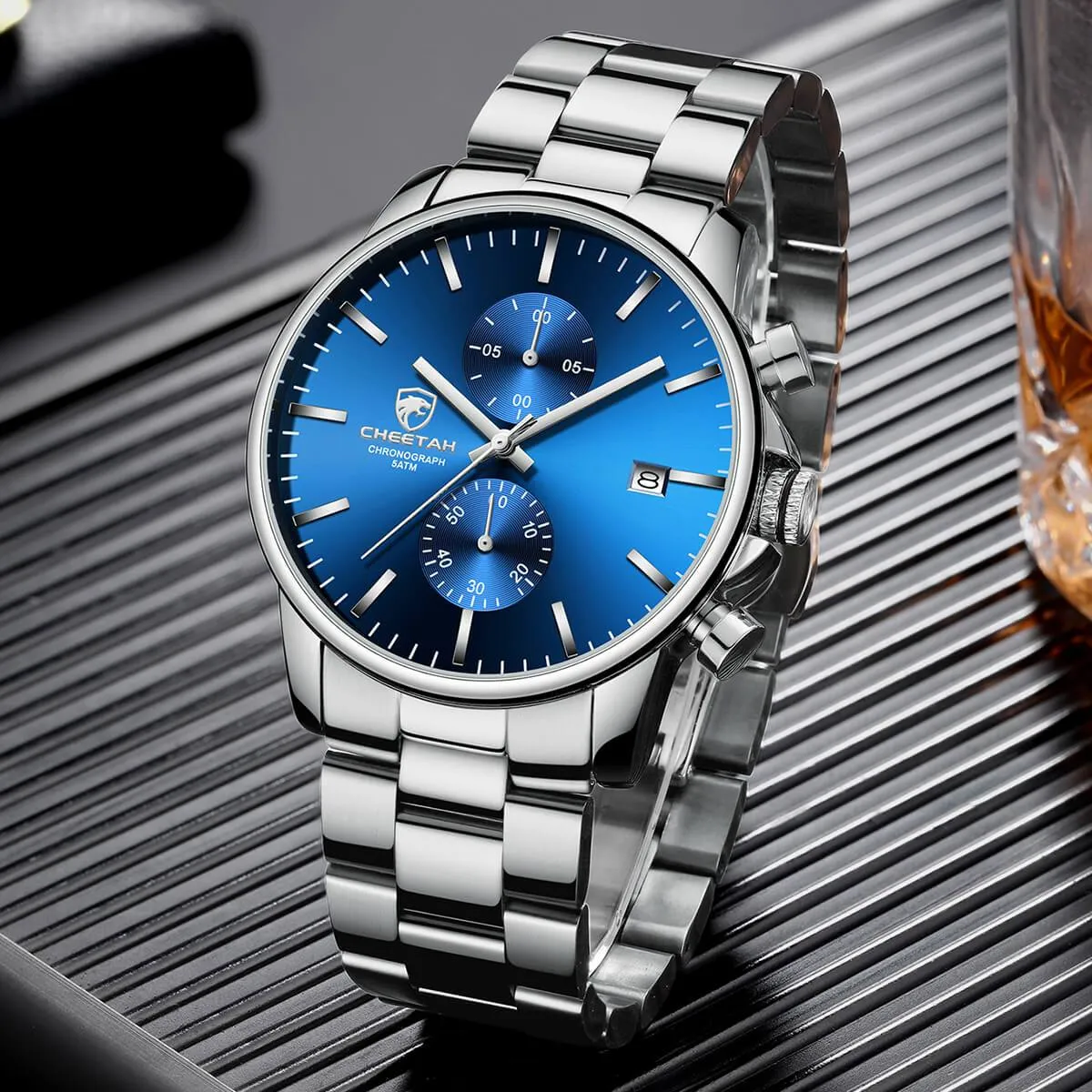 CHEETAH CH1604 ARISTO S9 - Blue Face Silver Chronograph Watch