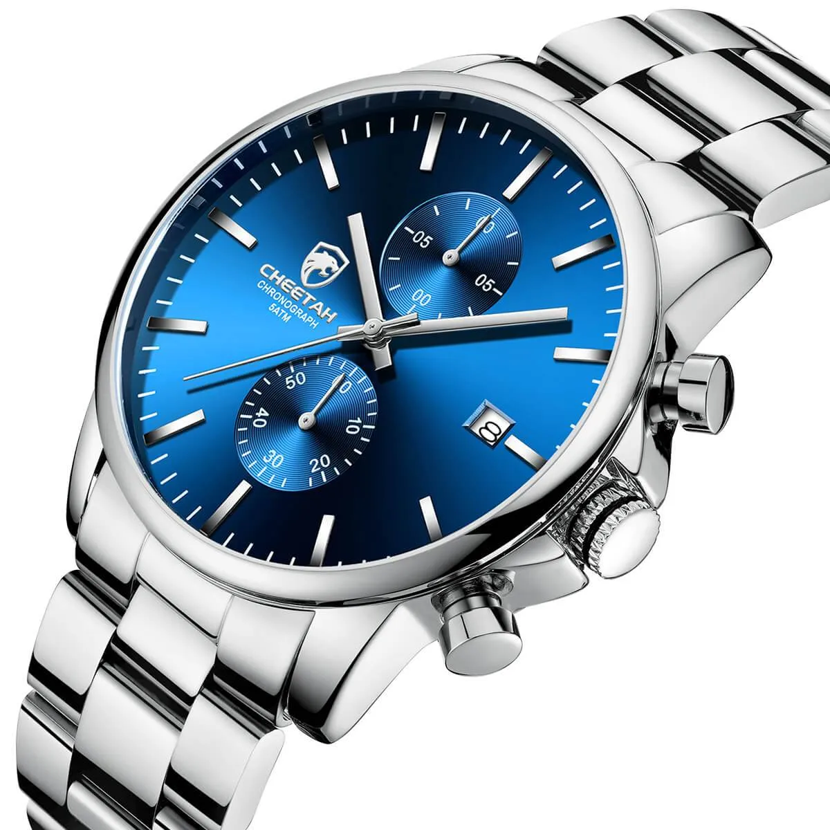 CHEETAH CH1604 ARISTO S9 - Blue Face Silver Chronograph Watch