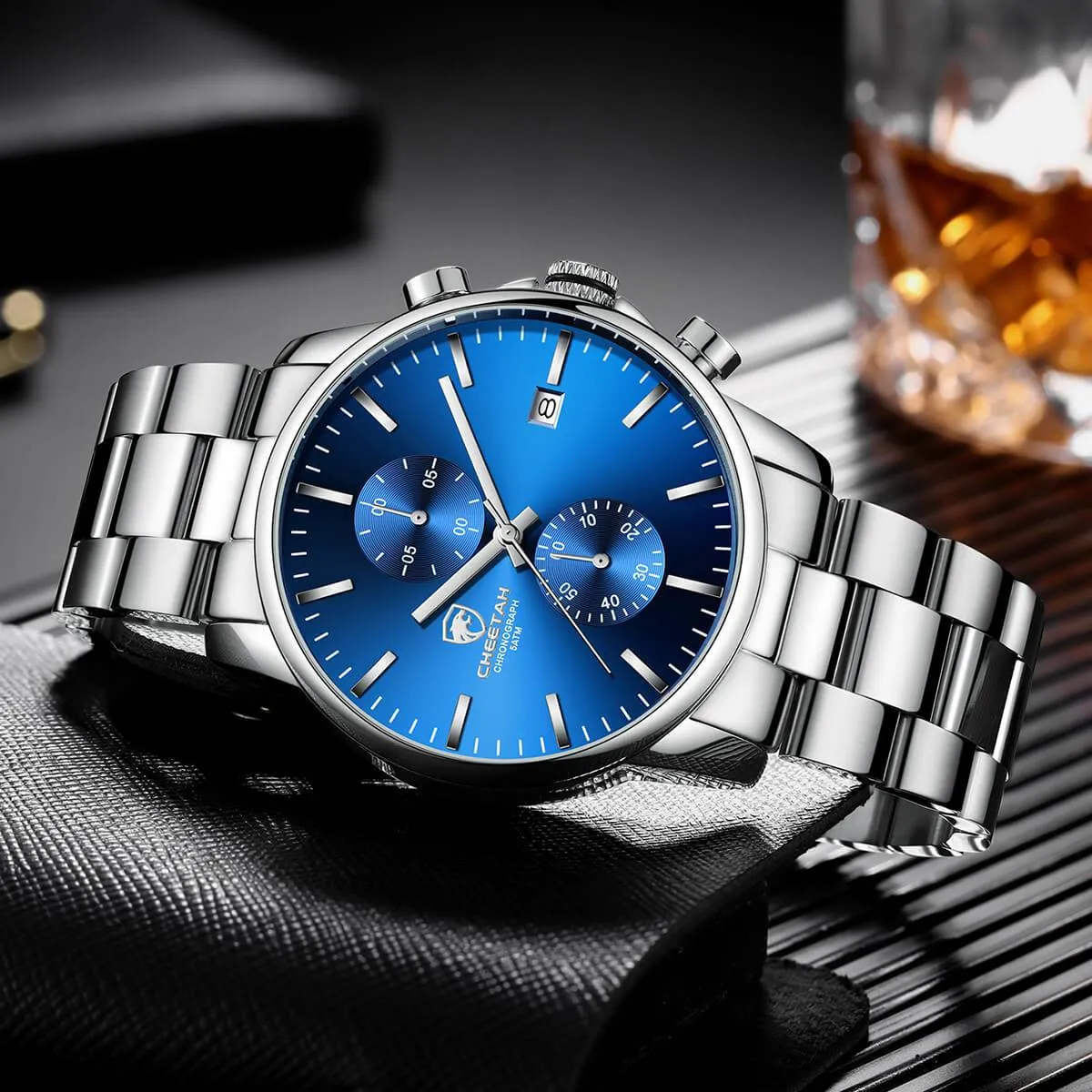 CHEETAH CH1604 ARISTO S9 - Blue Face Silver Chronograph Watch