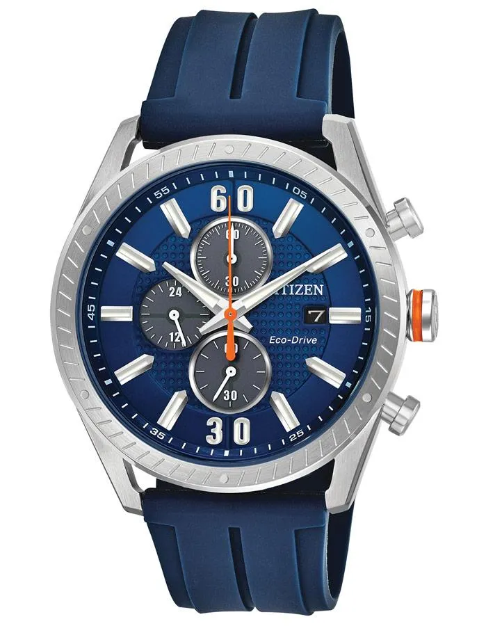 Citizen DRIVE CTO Mens Chronograph - Blue Dial - Rubber Strap - Date - 100m