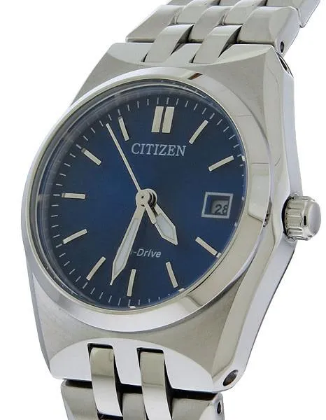 Citizen Eco-Drive Ladies Corso - Blue Dial - Stainless Steel Case & Bracelet