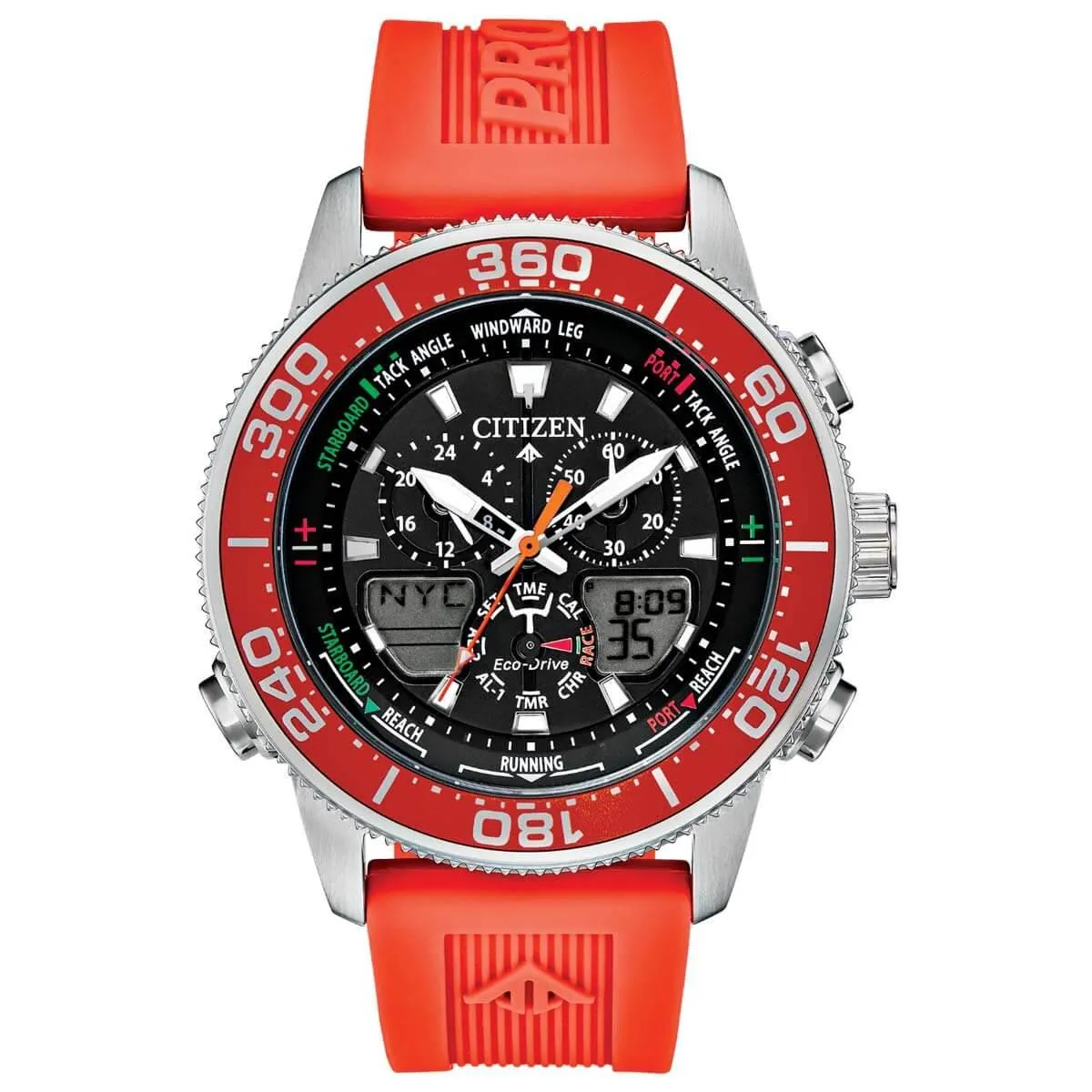 Citizen Men's Ana-Digi Watch - Promaster Sailhawk Orange Rubber Strap | JR4061-00F