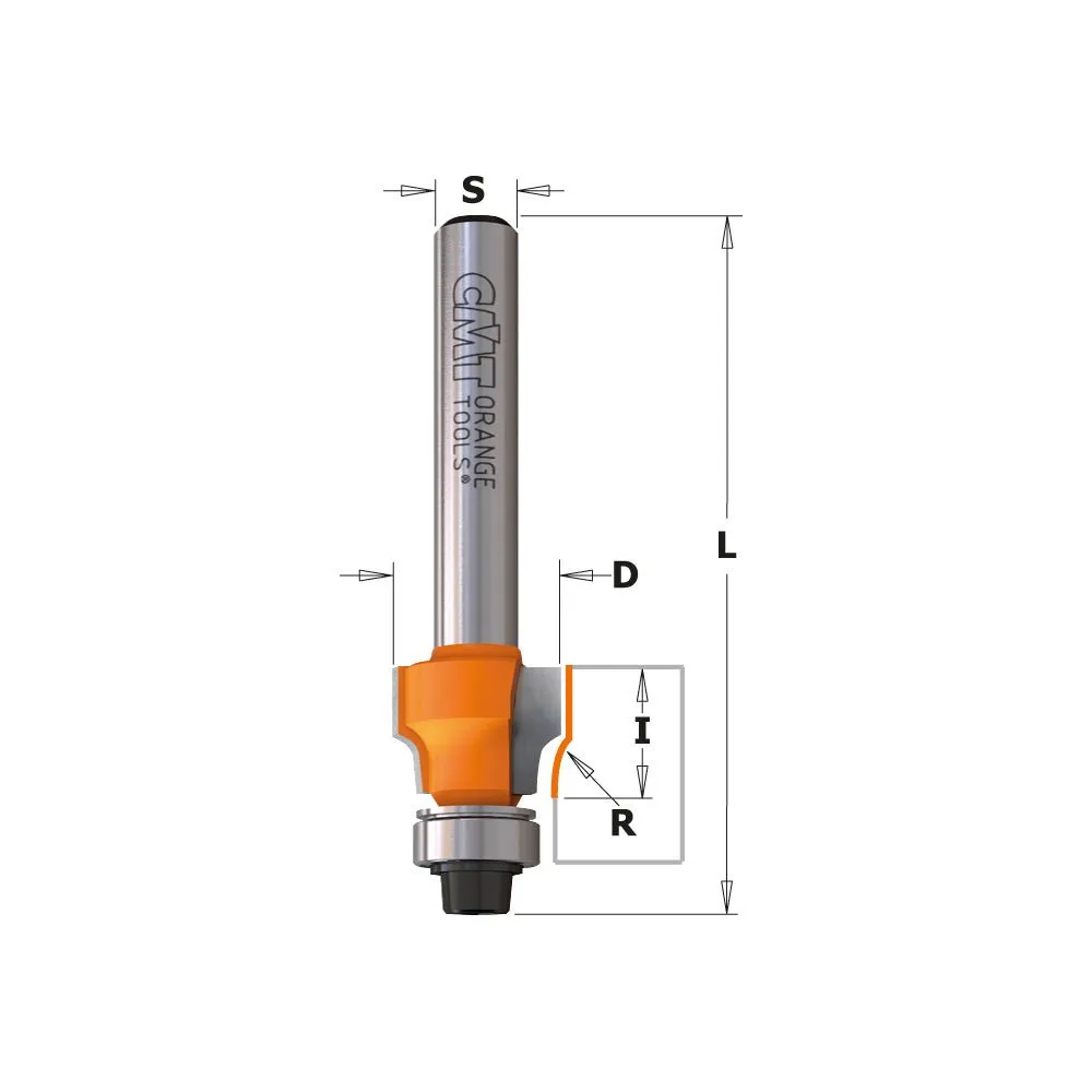 CMT 807.004.11 FILE-FREE FLUSH TRIM BIT FOR LAMINATES, 1/64-INCH RADIUS, 1/2-INCH SHANK