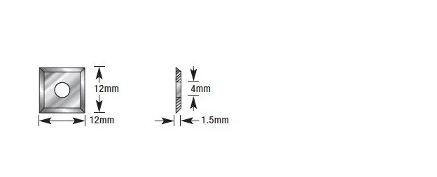 CNC Insert Knife | 12 x 12 x 1.5mm | AMA-12 | 738685340134