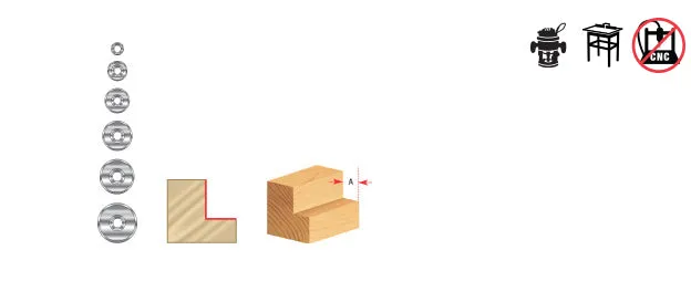 Collar for Superabbet Router Bit | 7⁄8 Dia x 9⁄16 - 5⁄16 Rabbet Depth | 67422 | 738685674222