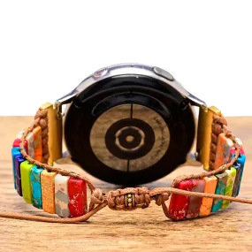 Colorful Imperial stone braided watch band Bohemian style