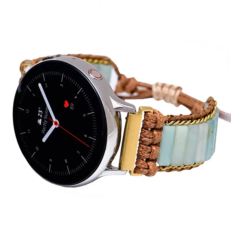 Colorful Imperial stone braided watch band Bohemian style