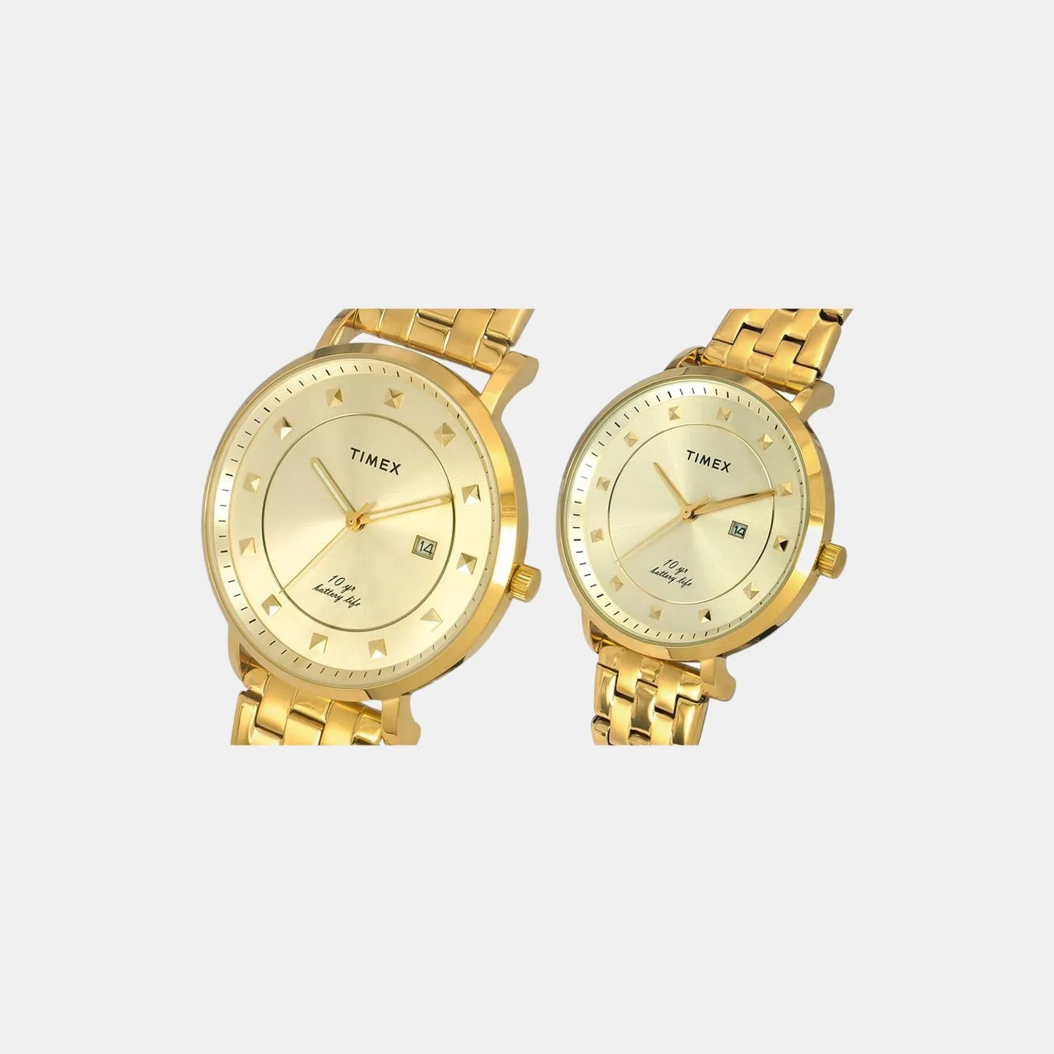 Couple Gold Analog Stainless Steel Watch TW00PR280