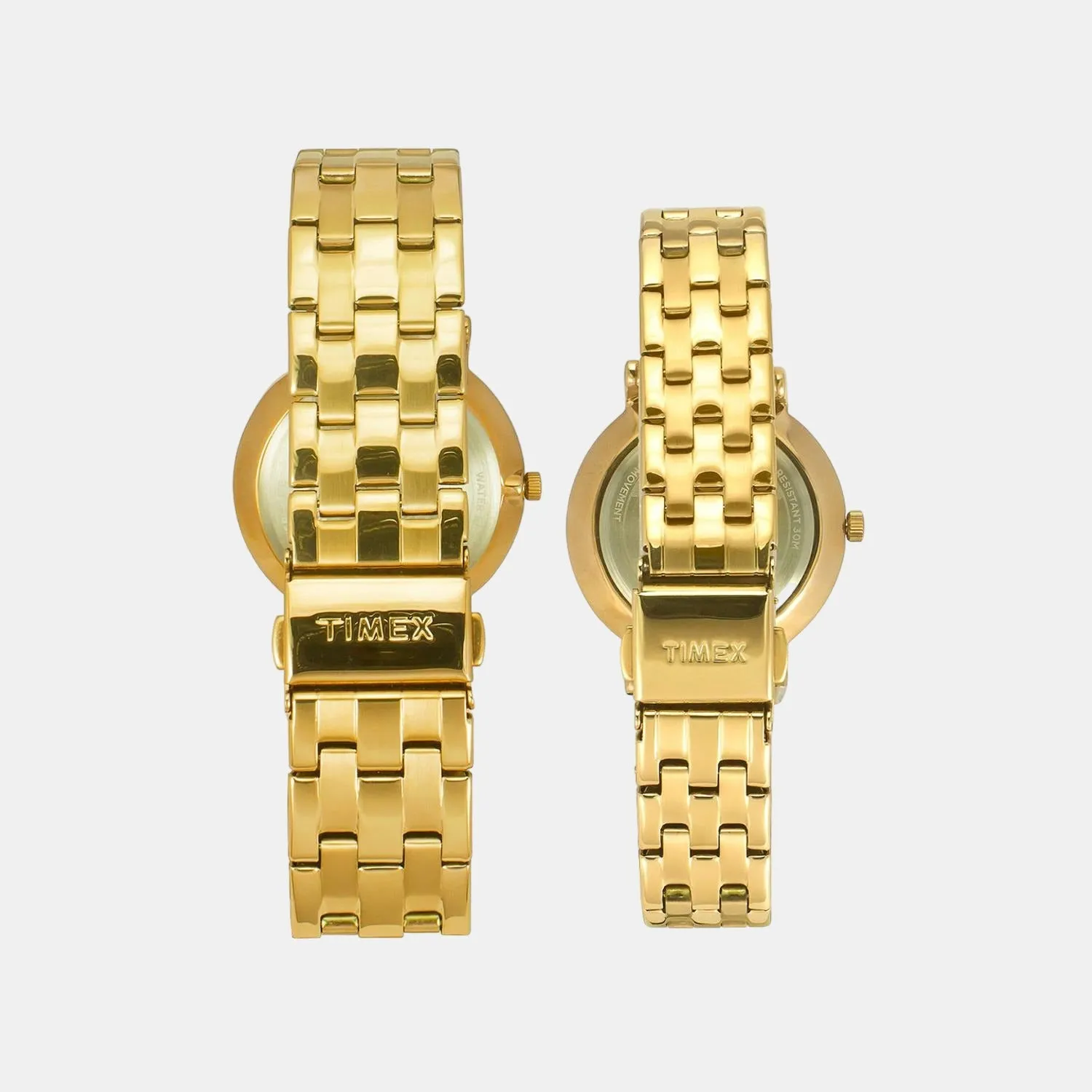 Couple Gold Analog Stainless Steel Watch TW00PR280