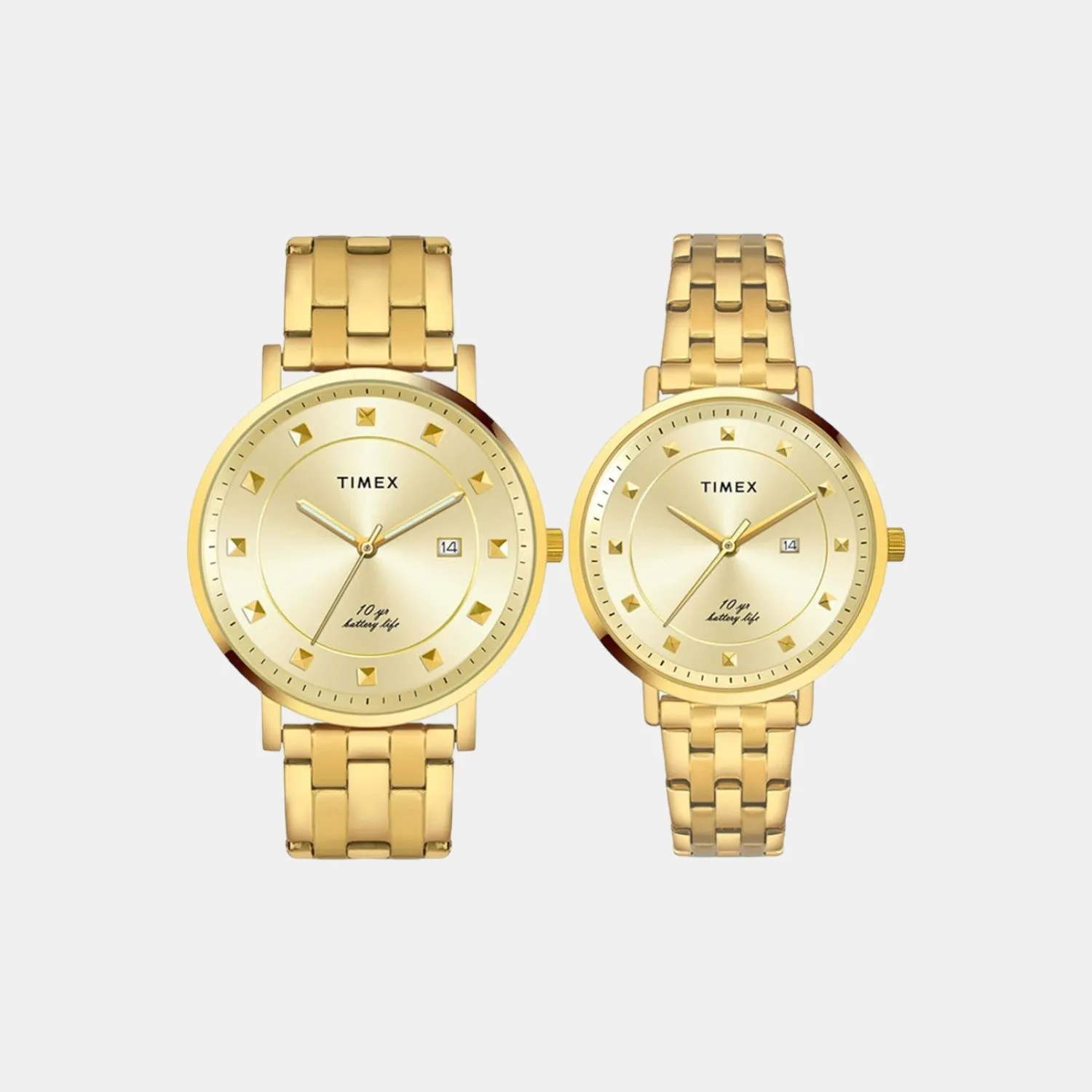 Couple Gold Analog Stainless Steel Watch TW00PR280