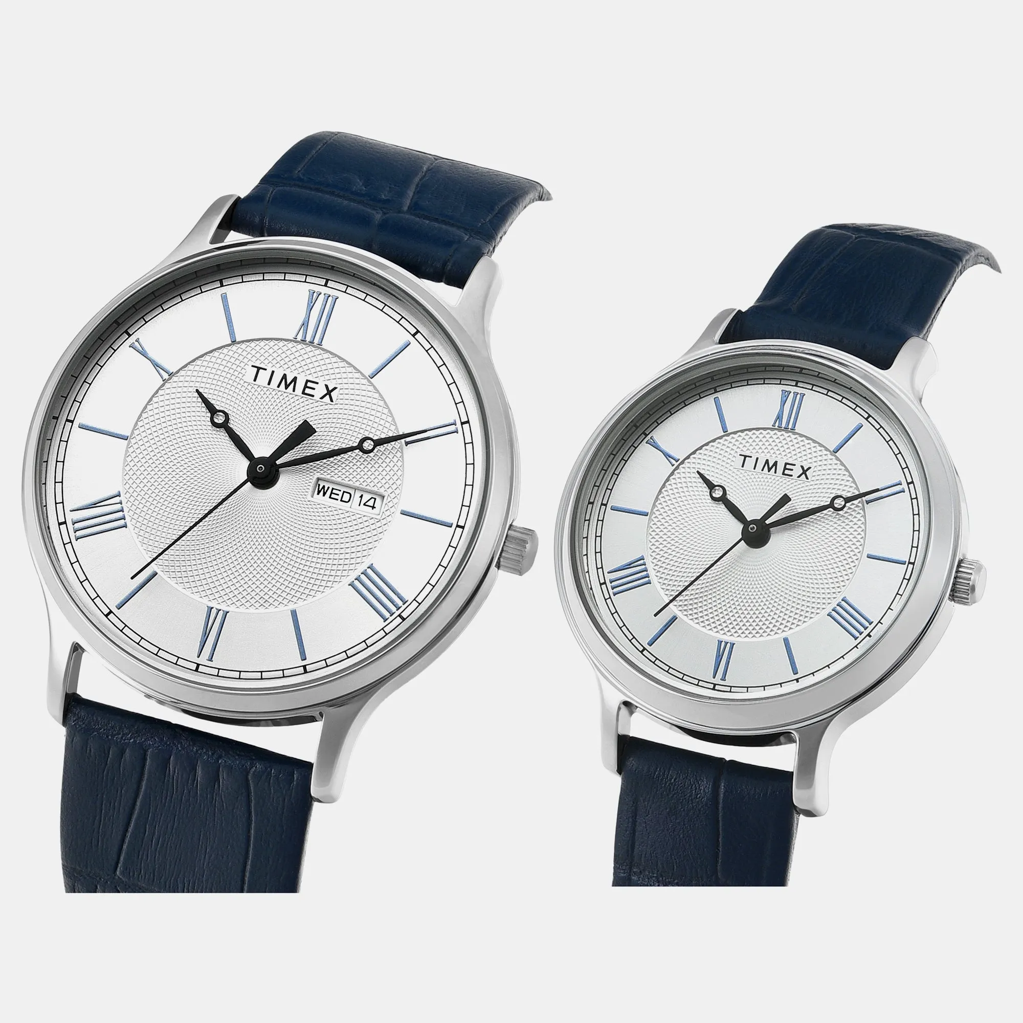 Couple Silver Analog Leather Watch TW00PR298