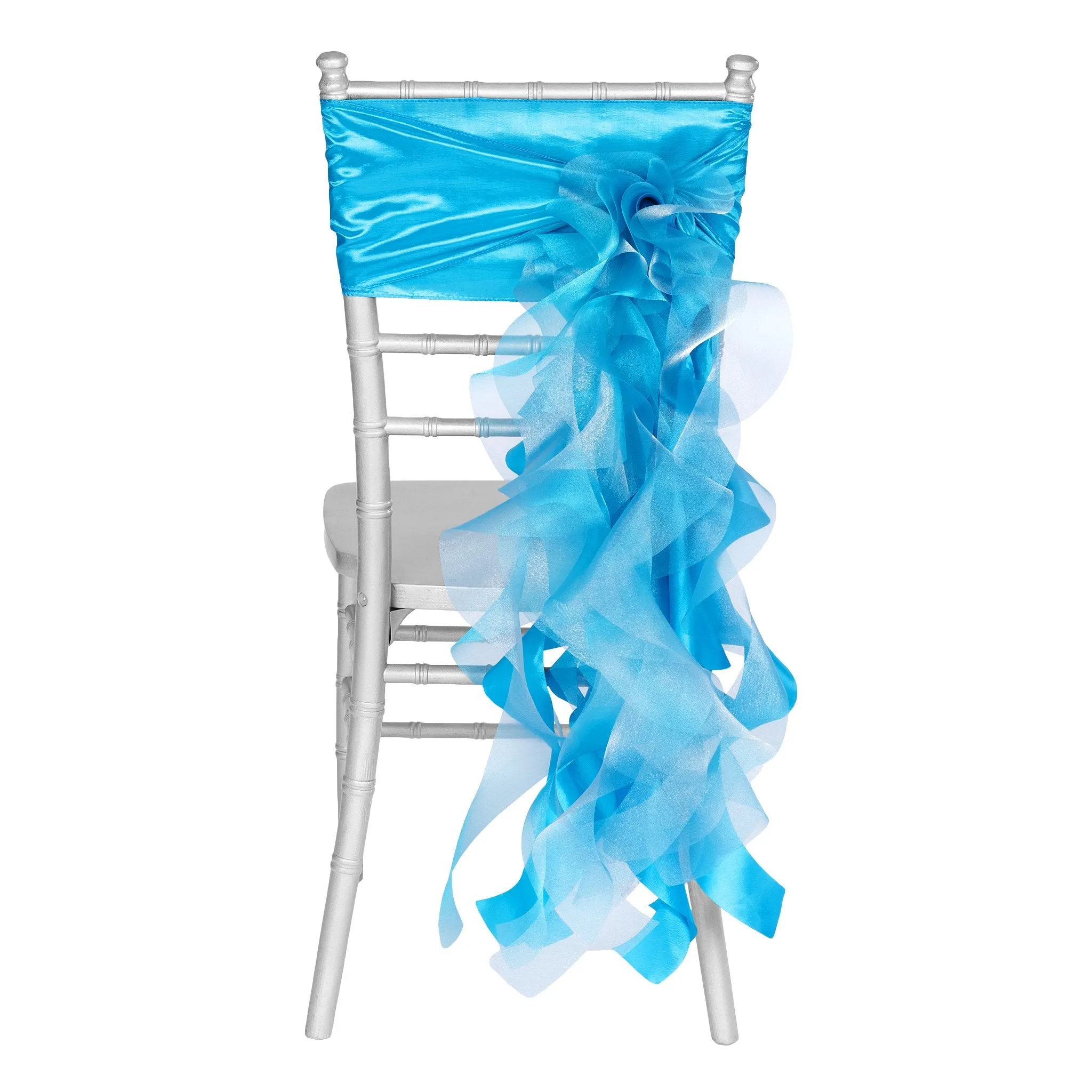 Curly Willow Chair Sash - Aqua Blue