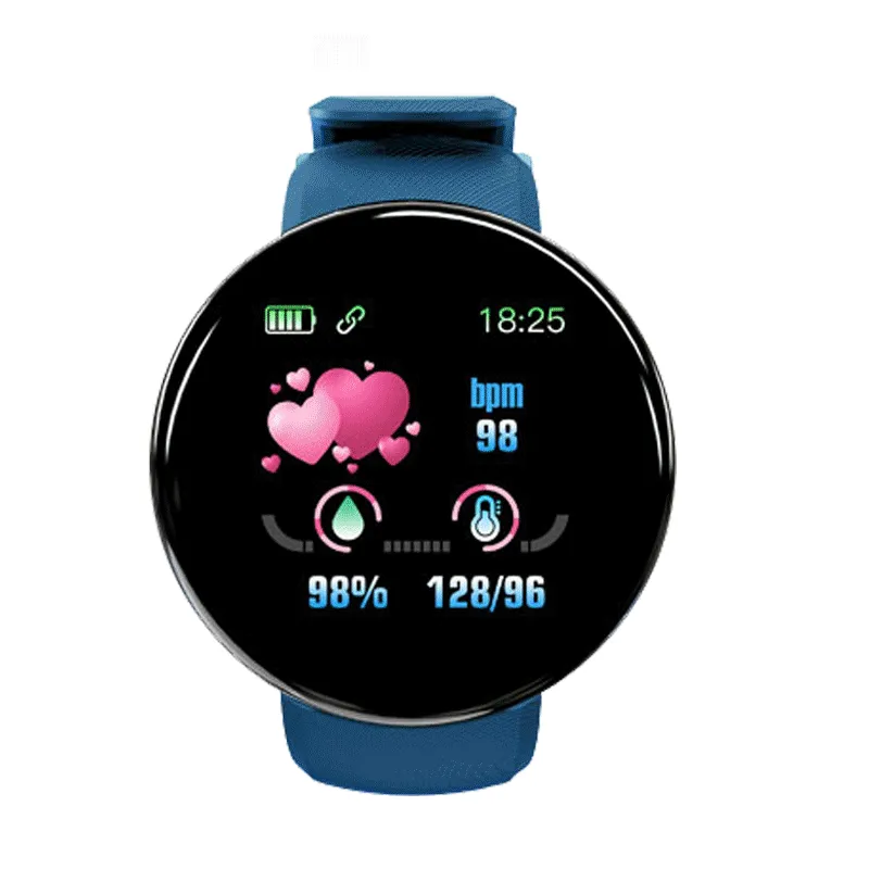 D18 Smart Fitness Watch with HR & BP Tracker, Pedometer, Call & Msg Notifications and more