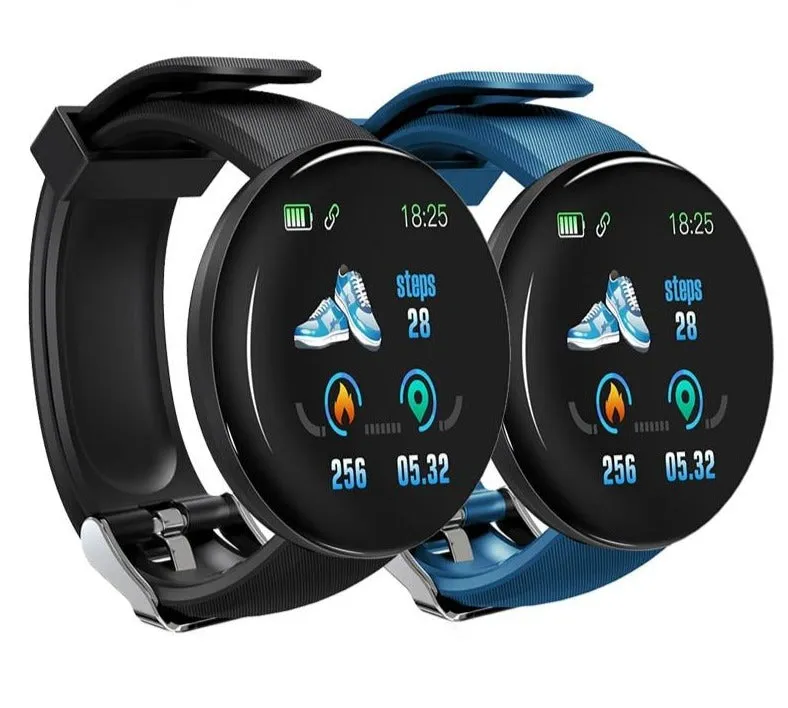 D18 Smart Fitness Watch with HR & BP Tracker, Pedometer, Call & Msg Notifications and more