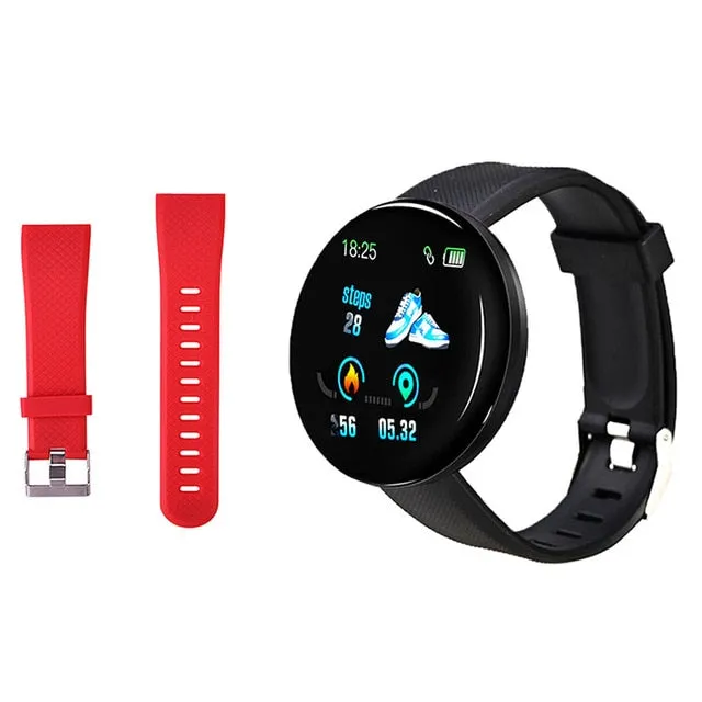 D18 Smart Fitness Watch with HR & BP Tracker, Pedometer, Call & Msg Notifications and more