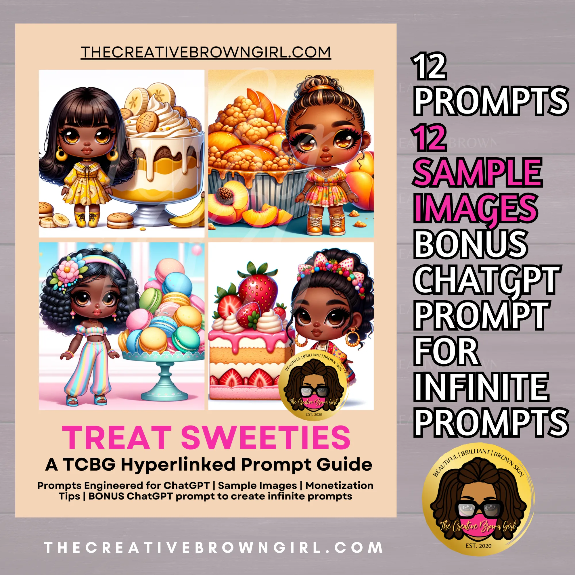 DALL-E AI Art Prompt Guide - "Treat Sweeties" | 12 Hyperlinked Prompts