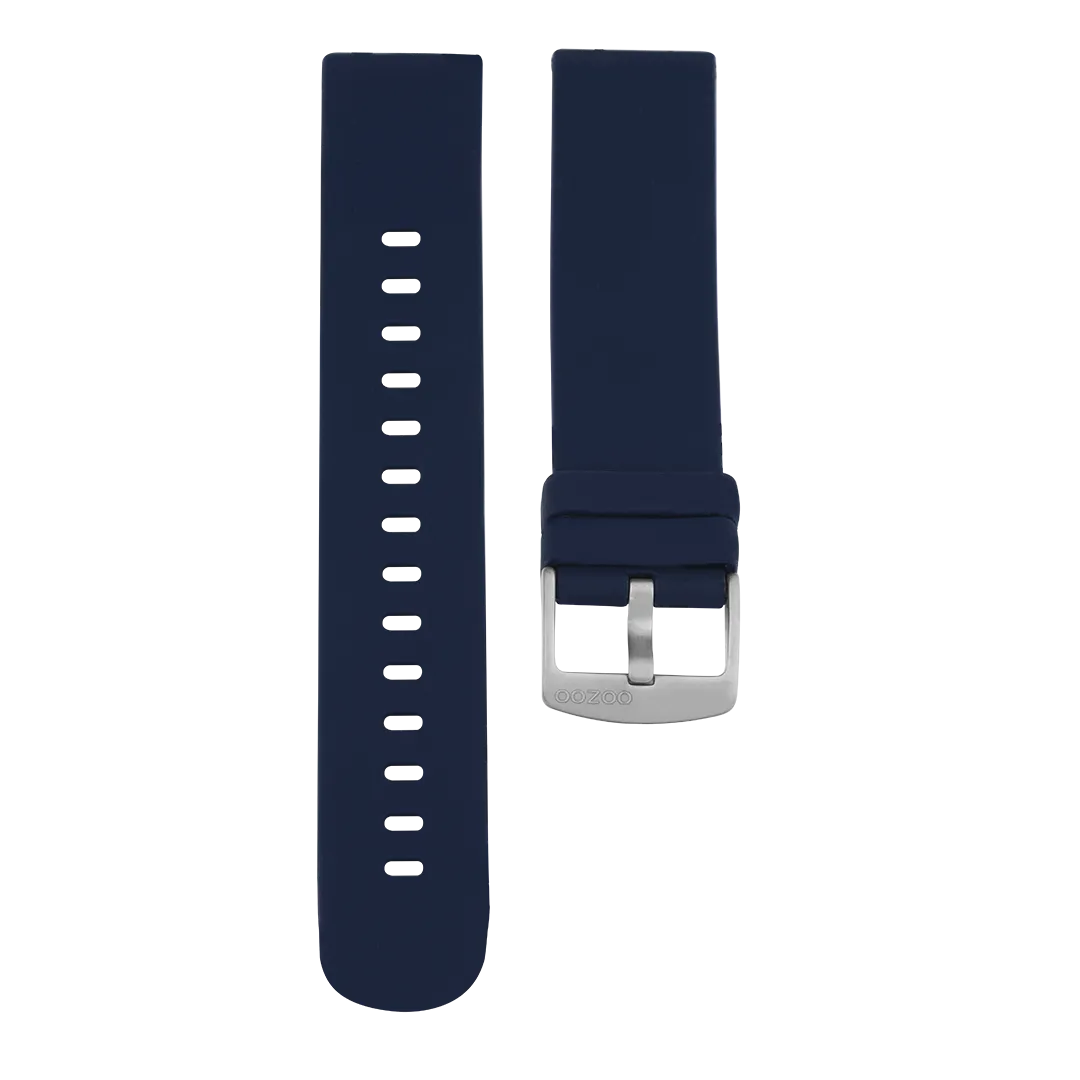 Dark blue OOZOO rubber strap with silver clasp