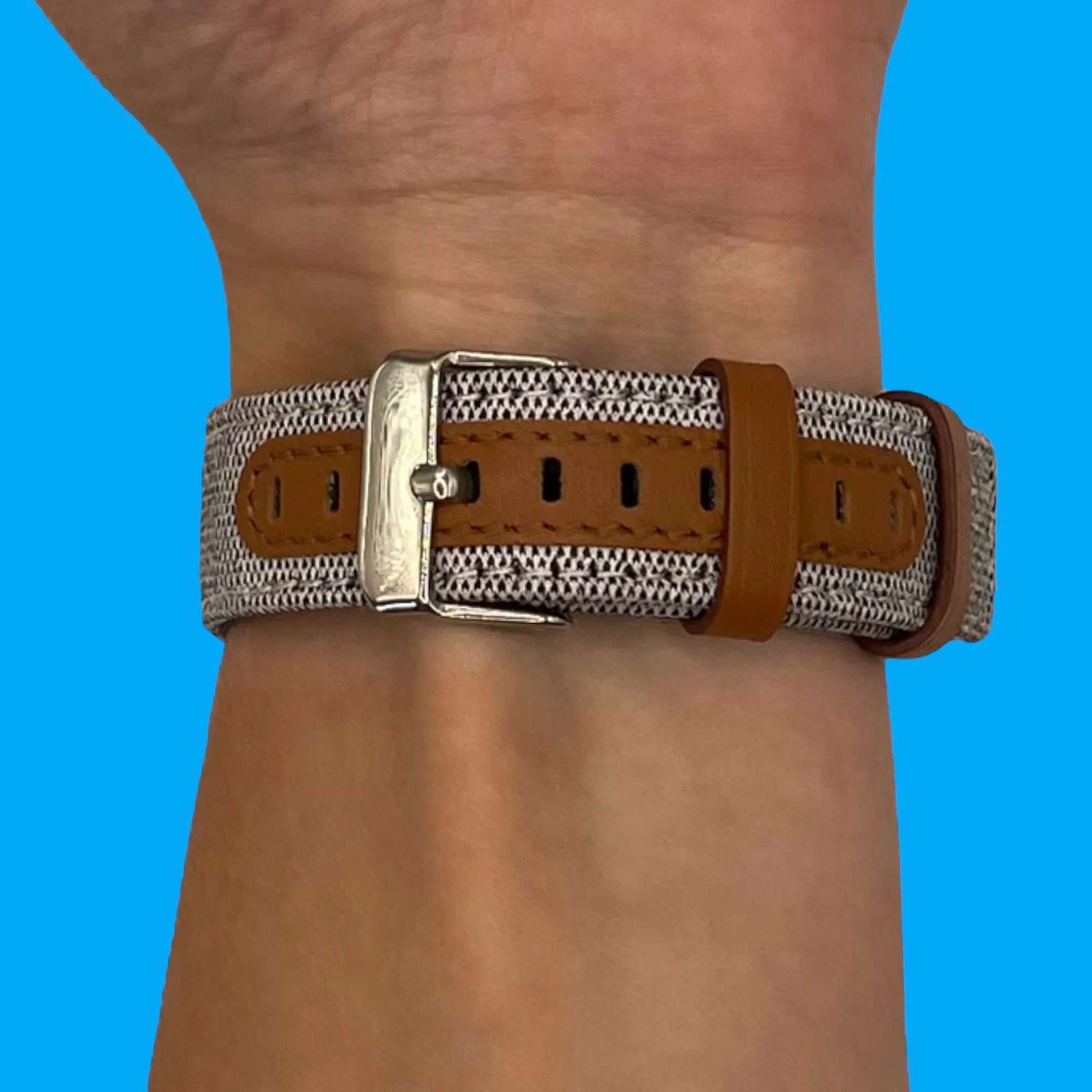 Denim & Leather Watch Straps Compatible with the Fitbit Versa 3