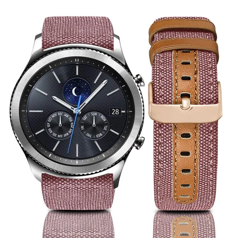 Denim & Leather Watch Straps Compatible with the Garmin Vivoactive 4