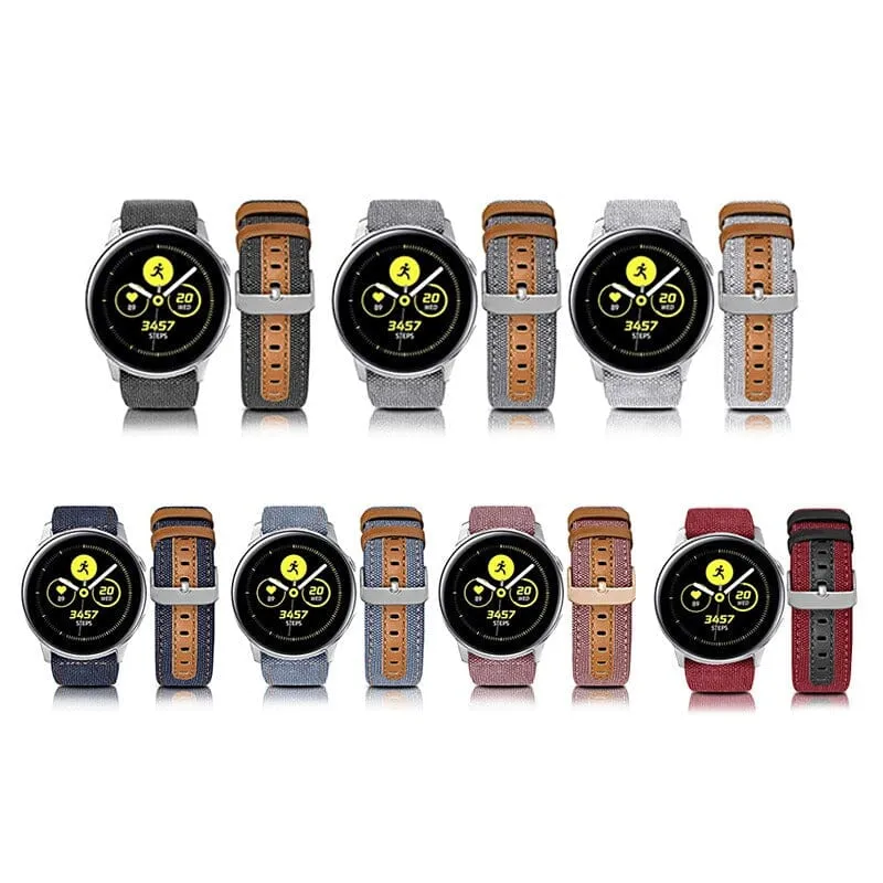 Denim & Leather Watch Straps Compatible with the Garmin Vivoactive 4