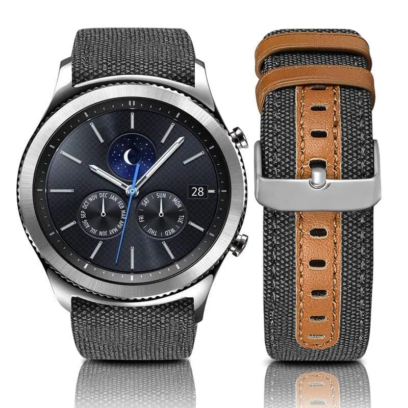 Denim & Leather Watch Straps Compatible with the Withings Activite - Pop, Steel & Sapphire