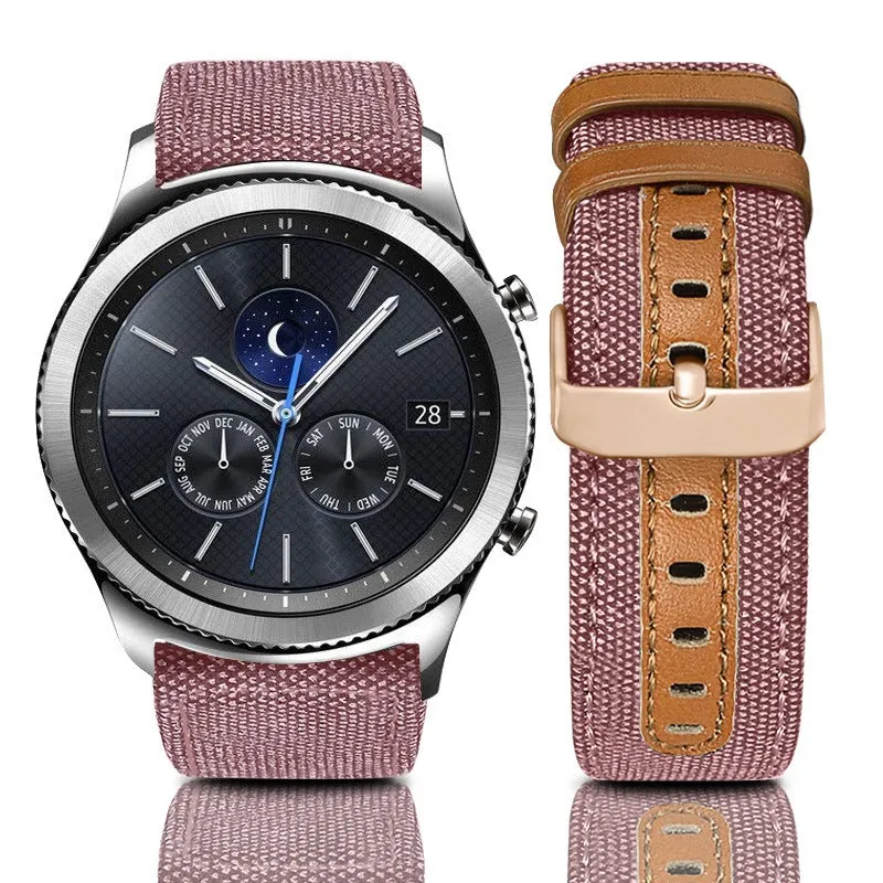 Denim & Leather Watch Straps Compatible with the Withings Activite - Pop, Steel & Sapphire