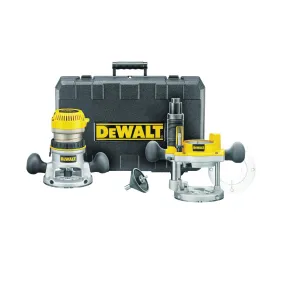 DeWALT DW618PK Corded 2-1/4HP EVS Fixed Base/Plunge Router Combo Kit w/Soft Start (Includes Vacuum Adapter and Kit Box)