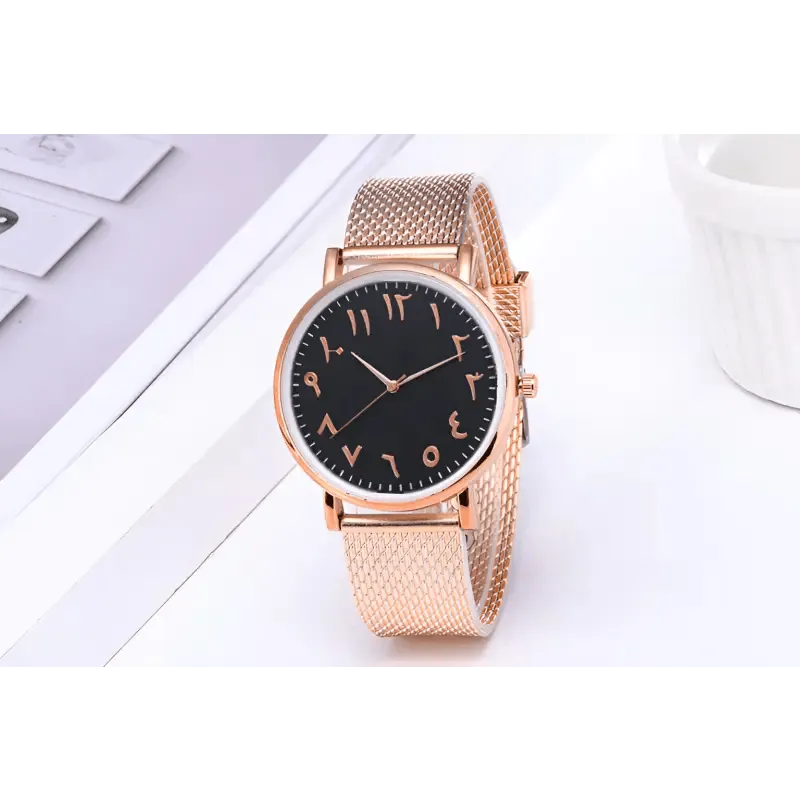 Digital Mesh Band Watches - Stylish 40mm Slim Profile Pointer Display Timepiece