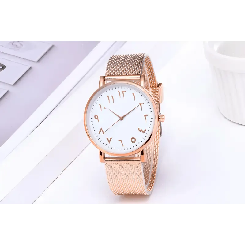 Digital Mesh Band Watches - Stylish 40mm Slim Profile Pointer Display Timepiece