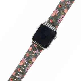 Ditsy Floral - Black Glitter Smartwatch Strap