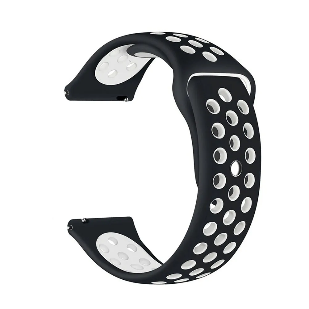 Dotted Silicone Strap for Amazfit Bip/Lite/GTS/MINI/GTR 42mm-Black & White