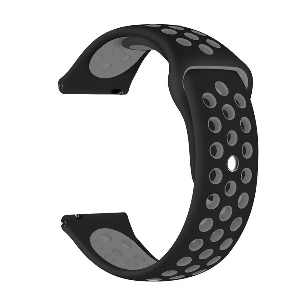 Dotted Silicone Strap for Amazfit Bip/Lite/GTS/MINI/GTR 42mm-Black & White