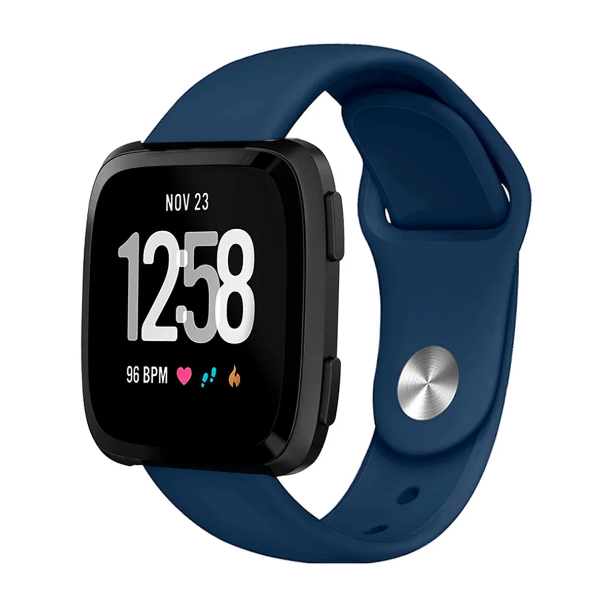 Dotted Silicone Strap for Fitbit Versa/Fitbit Versa 2/Fitbit Versa Lite Edition- Dark Blue Rainbow