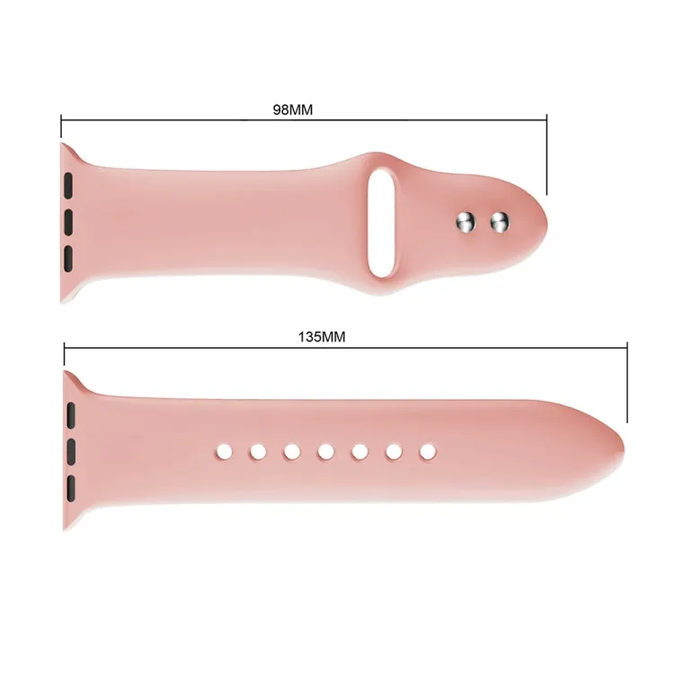 Double Rivets Silicone Watch Band for Apple Watch Series 3 & 2 & 1 38mm(Rose Red)