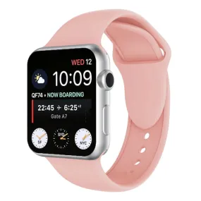 Double Rivets Silicone Watch Band for Apple Watch Series 3 & 2 & 1 38mm(Rose Red)