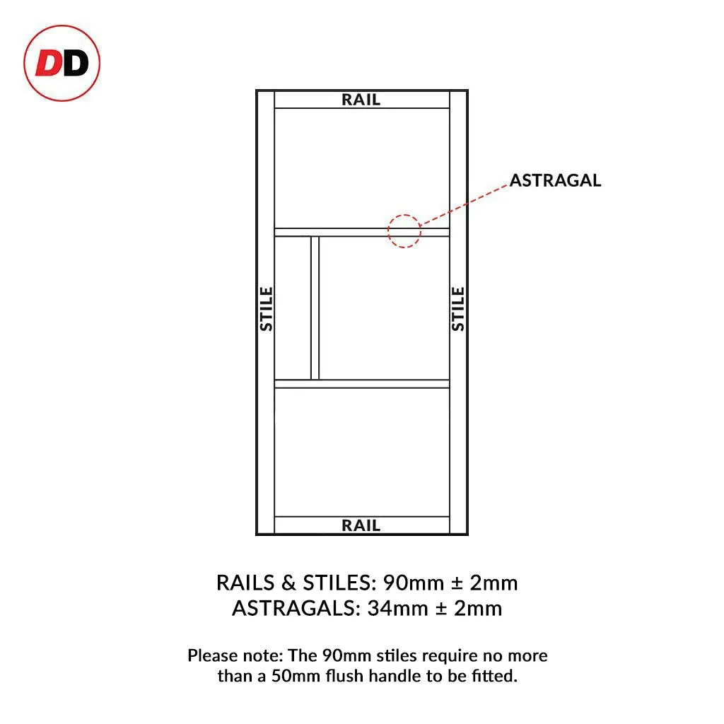 Double Sliding Door & Premium Wall Track - Eco-Urban® Breda 4 Panel Doors DD6439 - 6 Colour Options