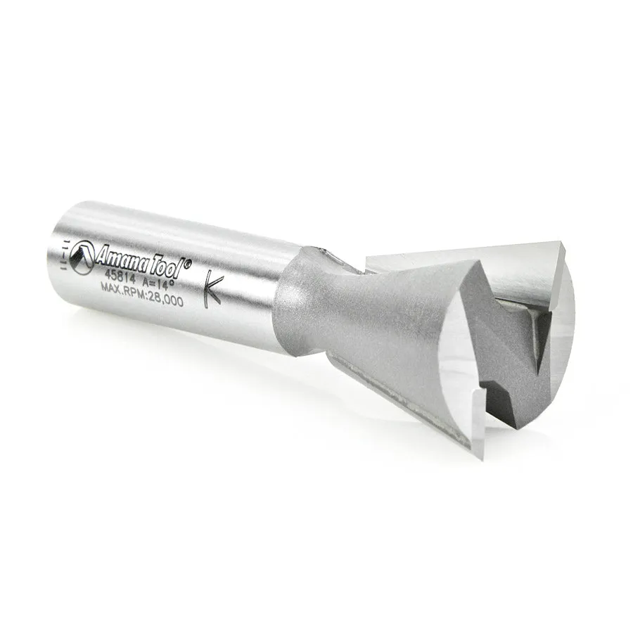 Dovetail Router Bit | 14°x 1" Dia x 1" x 1⁄2 Shank | 45814 | 738685858141