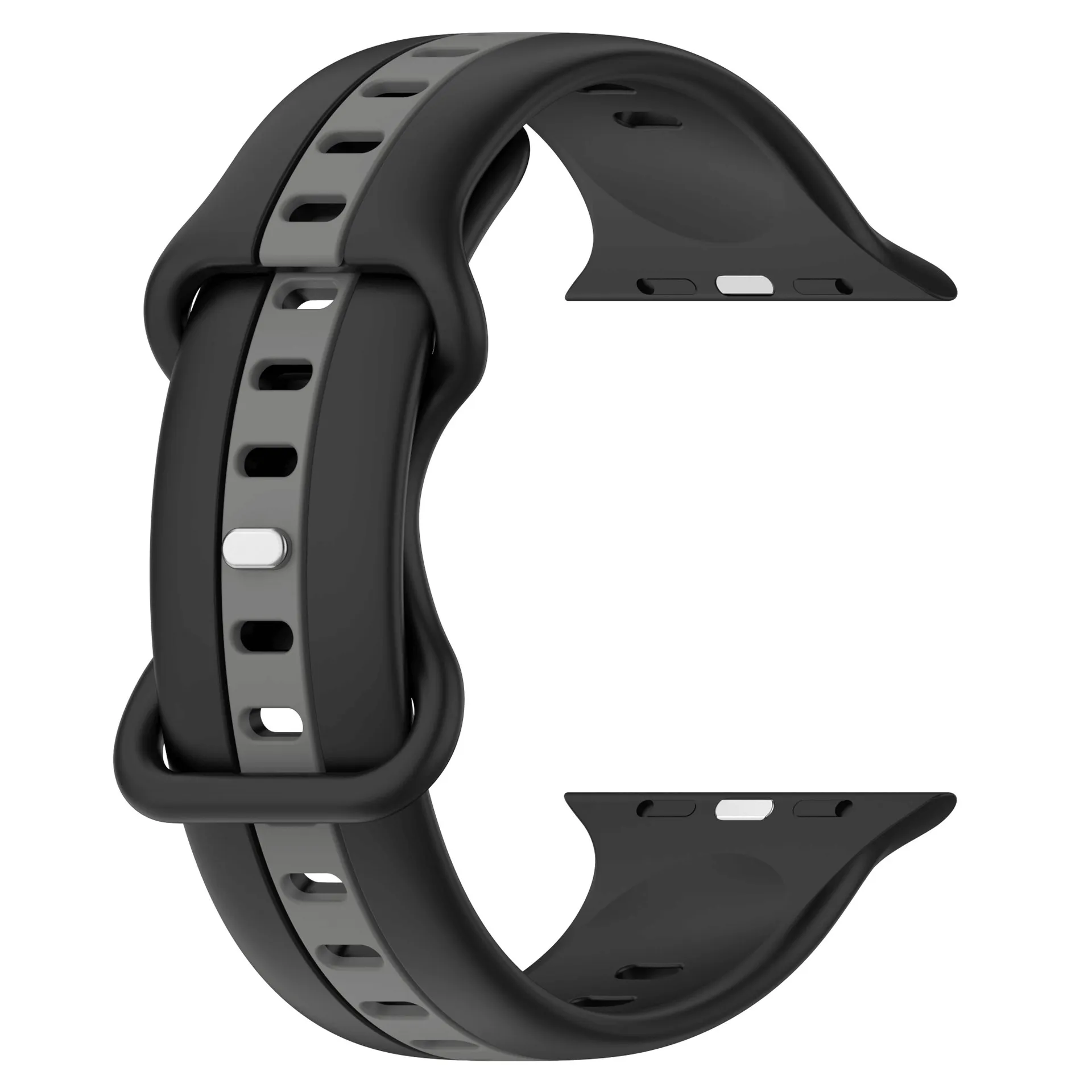 Dual Stripe Silicone Strap For Apple Watch - black