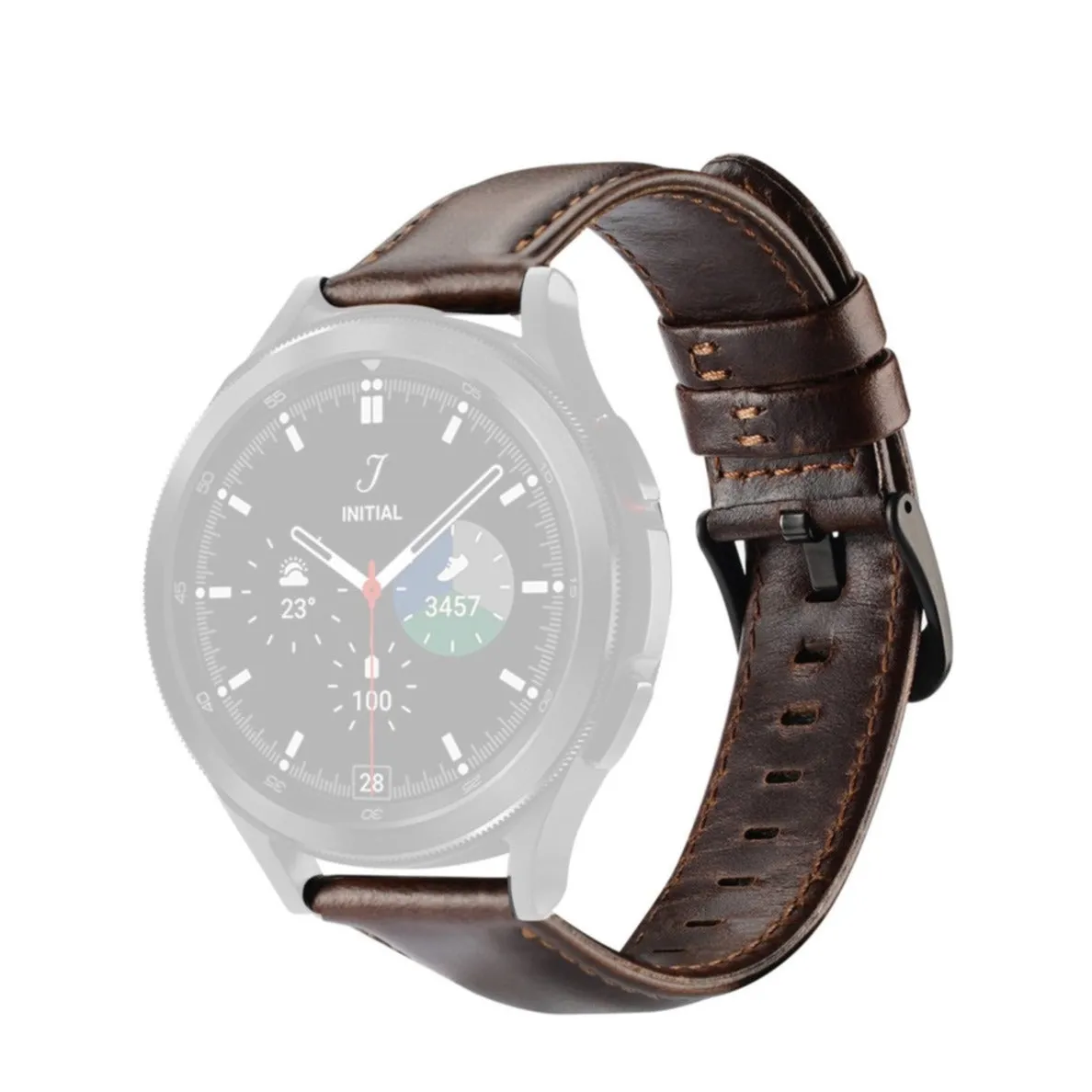 Dux Ducis - Samsung Galaxy Watch 7 (44mm) genuine leather strap 20mm (joint circumference: 170-220mm) - dark brown