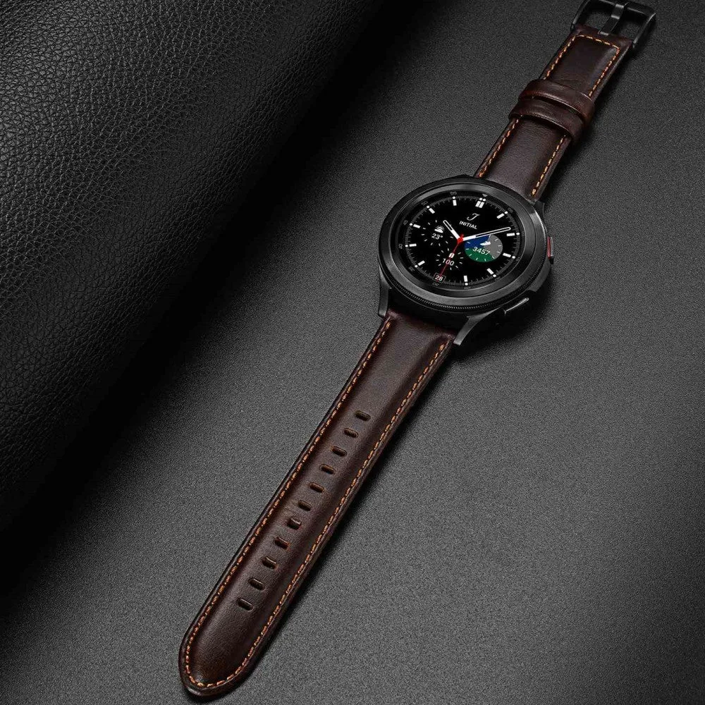 Dux Ducis - Samsung Galaxy Watch 7 (44mm) genuine leather strap 20mm (joint circumference: 170-220mm) - dark brown