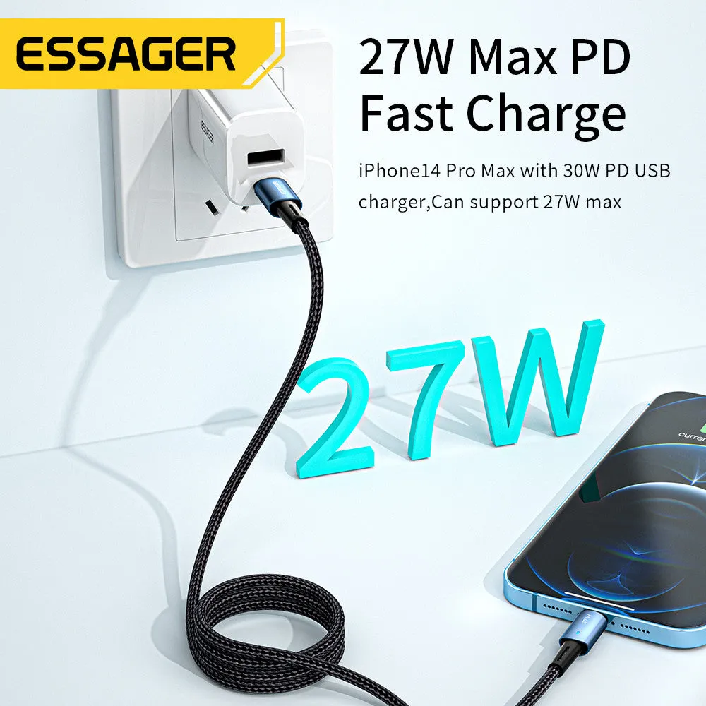 Essager USB-C to Lightning cable For IPhone 27W Fast Charging 2 Meters Cable