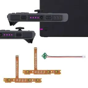 eXtremeRate Pink Firefly LED Tuning Kit for NS Switch Joycons Dock NS Joycon SL SR Buttons Ribbon Flex Cable Indicate Power LED-Joycons Dock NOT Included - NSLED006