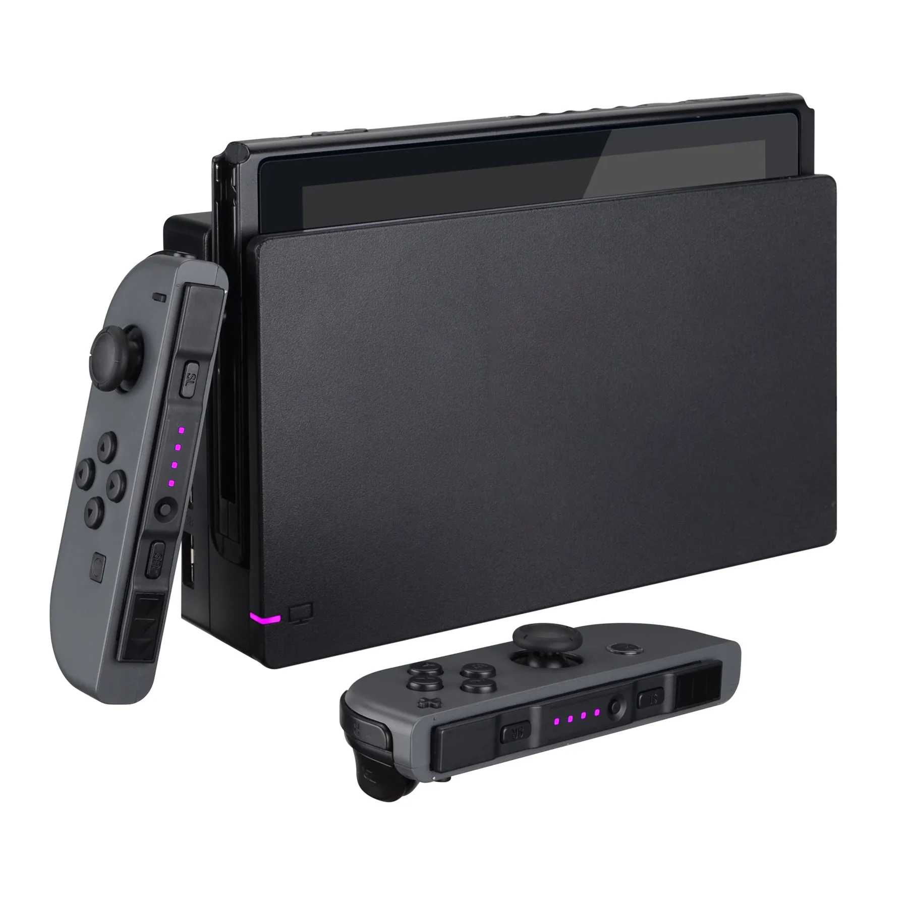 eXtremeRate Pink Firefly LED Tuning Kit for NS Switch Joycons Dock NS Joycon SL SR Buttons Ribbon Flex Cable Indicate Power LED-Joycons Dock NOT Included - NSLED006