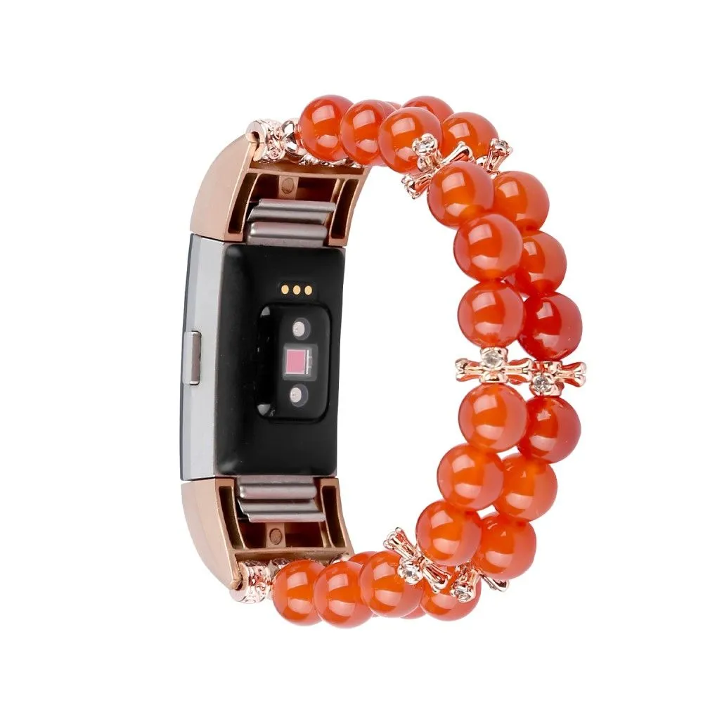 Fitbit Charge 2 two row agate stylish watch strap - Orange