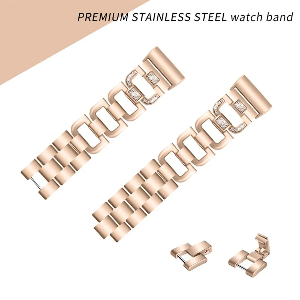 Fitbit Charge 4 / 3 elegant rhinestone watch strap - Rose Gold