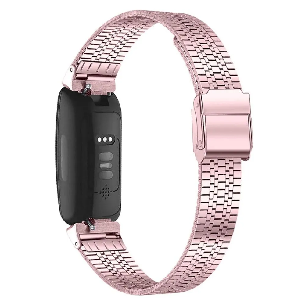 Fitbit Inspire 2 / Inspire 5 bead stainless steel watch strap - Rose Pink