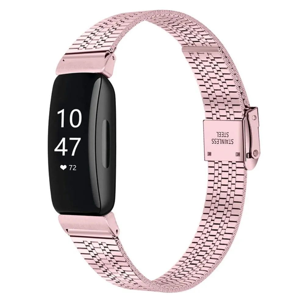 Fitbit Inspire 2 / Inspire 5 bead stainless steel watch strap - Rose Pink