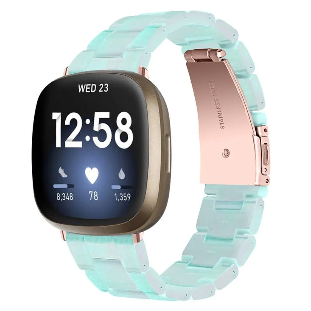 Fitbit Sense / Versa 3 resin bead watch strap - Light Green