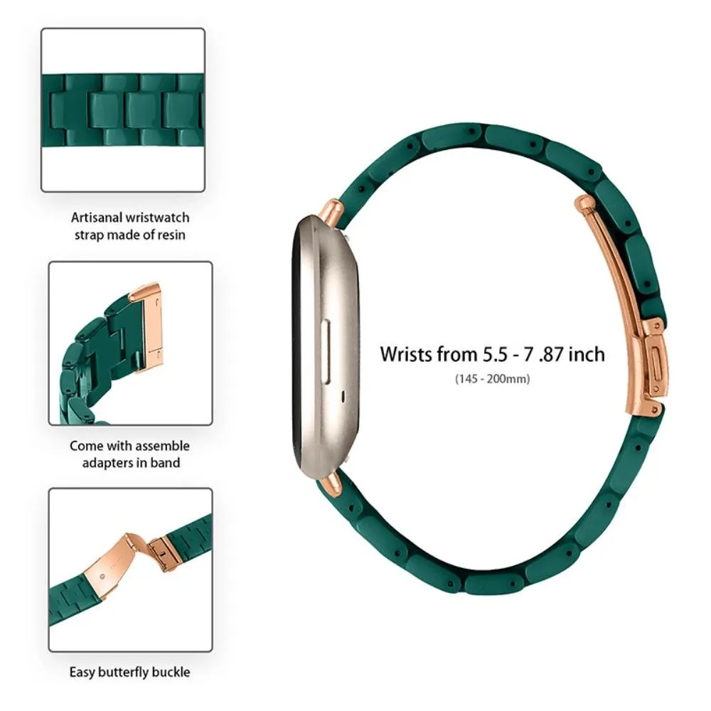 Fitbit Sense / Versa 3 resin bear watch strap - Dark Green